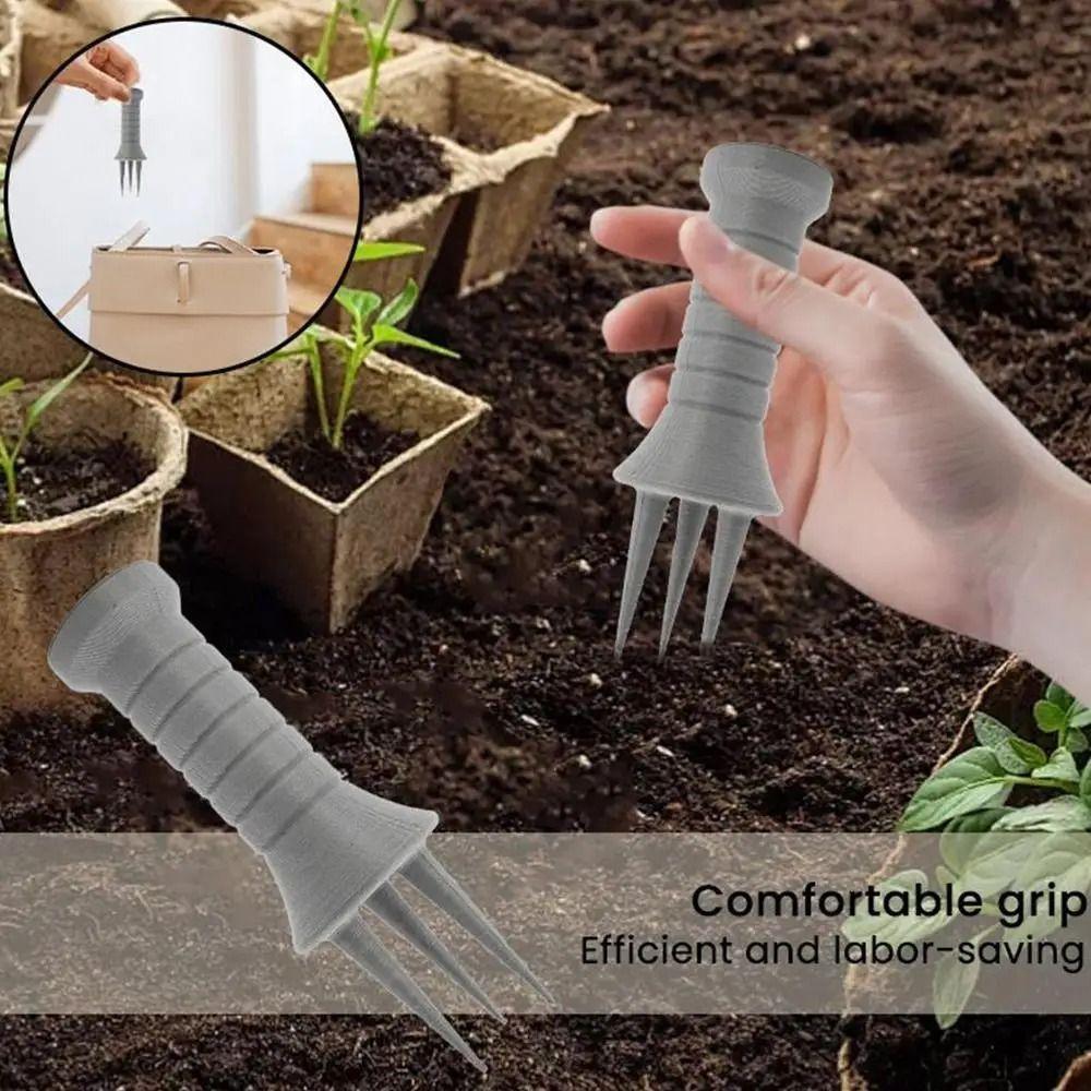 Storage Hole Weeding Tool Ergonomic Grip Cultivator Digging Fork Manual Aerator  Plant Care