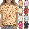 Kids Animal Print Crew Neck Short Sleeve Casual Loose Fit T Shirt Soft Comfortable Fabric Suitable for Everyday Wear