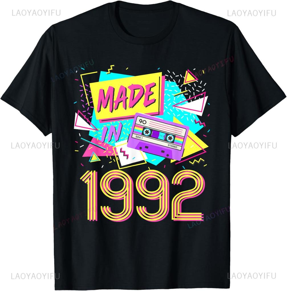 Made in 1992 33 Years Old Retro Vintage 80s 33th Birthday TShirt Unisex Summer Streetwear Tops Personalized Clothing Camisas