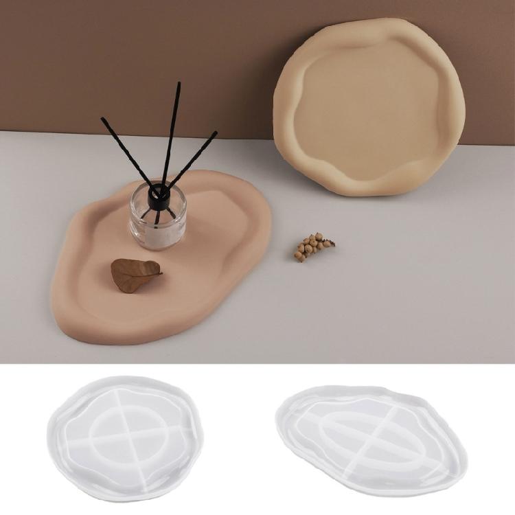 Packung mit 2 Silikonformen in unregelmäßiger Form, Harztablettformen, Silikonplattenformen, Silikontextur-Bastelformen
