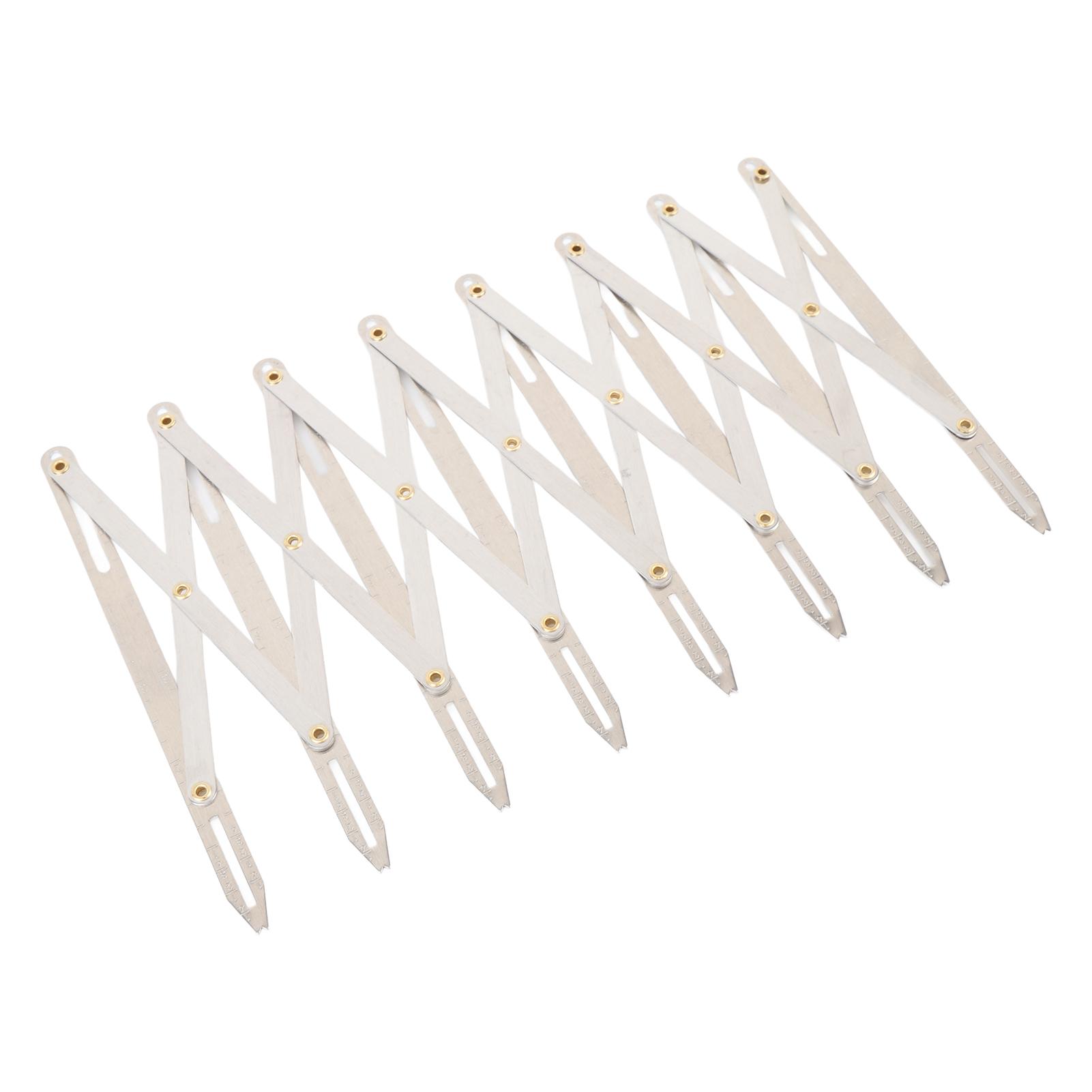 

6.3in Expanding Aluminum Sewing Gauge Equal Space Divider Expandable Sewing Tool for Buttons Pleats Crafts