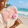 Handmade Craft Feather Rose Fan Soft Fluffy Chinese Hand Fan Fan  Party Occasions