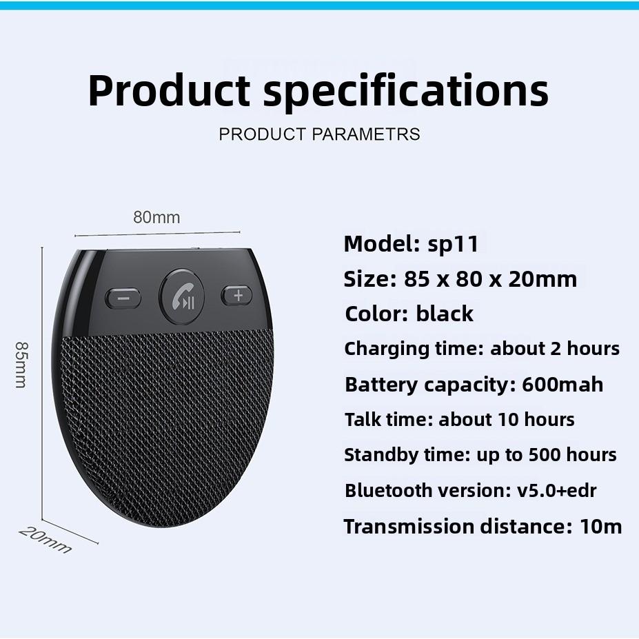 Sun Visor Car Bluetooth Hands-free, Car Bluetooth Hands-free Phone, Voice Prompt Car Bluetooth
