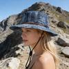 Unisex rybářská čepice Extra široký okraj Nastavitelný střih Turistický klobouk Bucket Větruodolná přezka Vypraný denim Venkovní cestování Ochrana proti UV