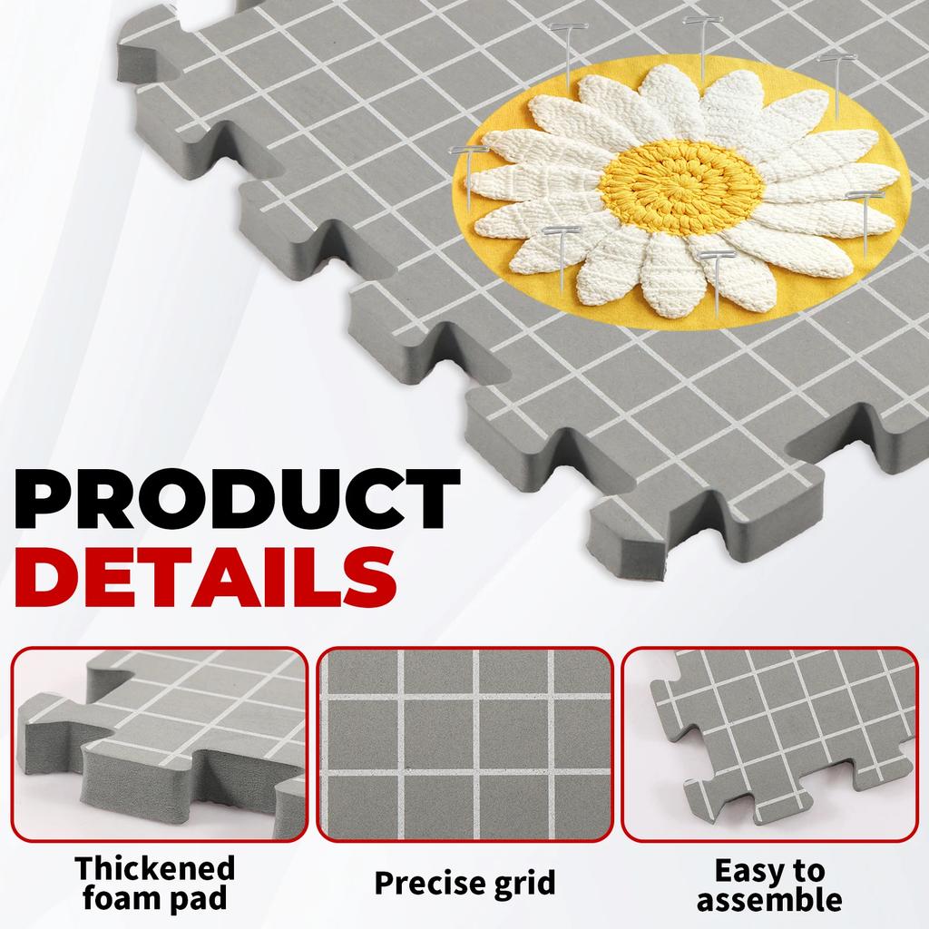 Foam Blocking Mats DIY Knitting Extension Kit Thick Precise Blocking Boards With Pin Set for Crafting Work Knitting Accessories