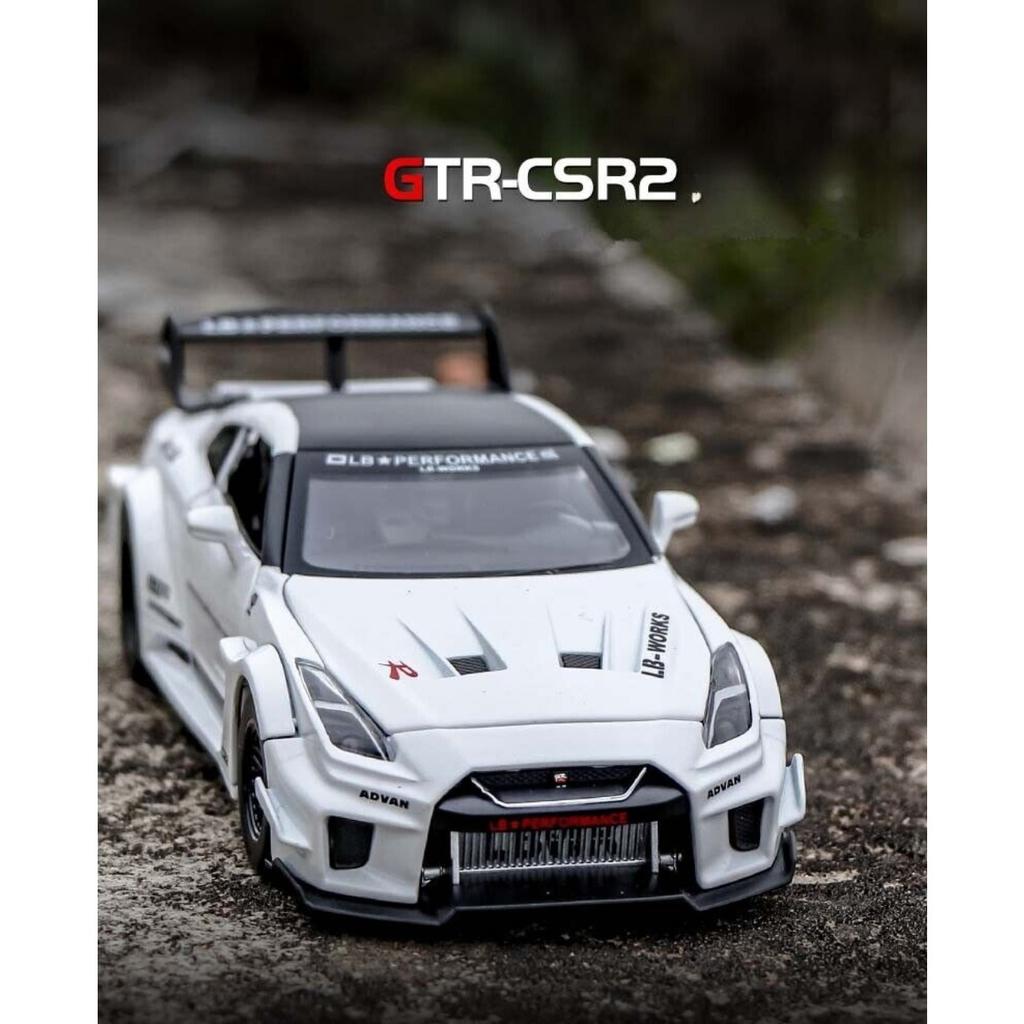 1/32 Skyline Ares Nissan GTR CSR2 Alloy Sports Car Model Diecast Metal Toy Gift