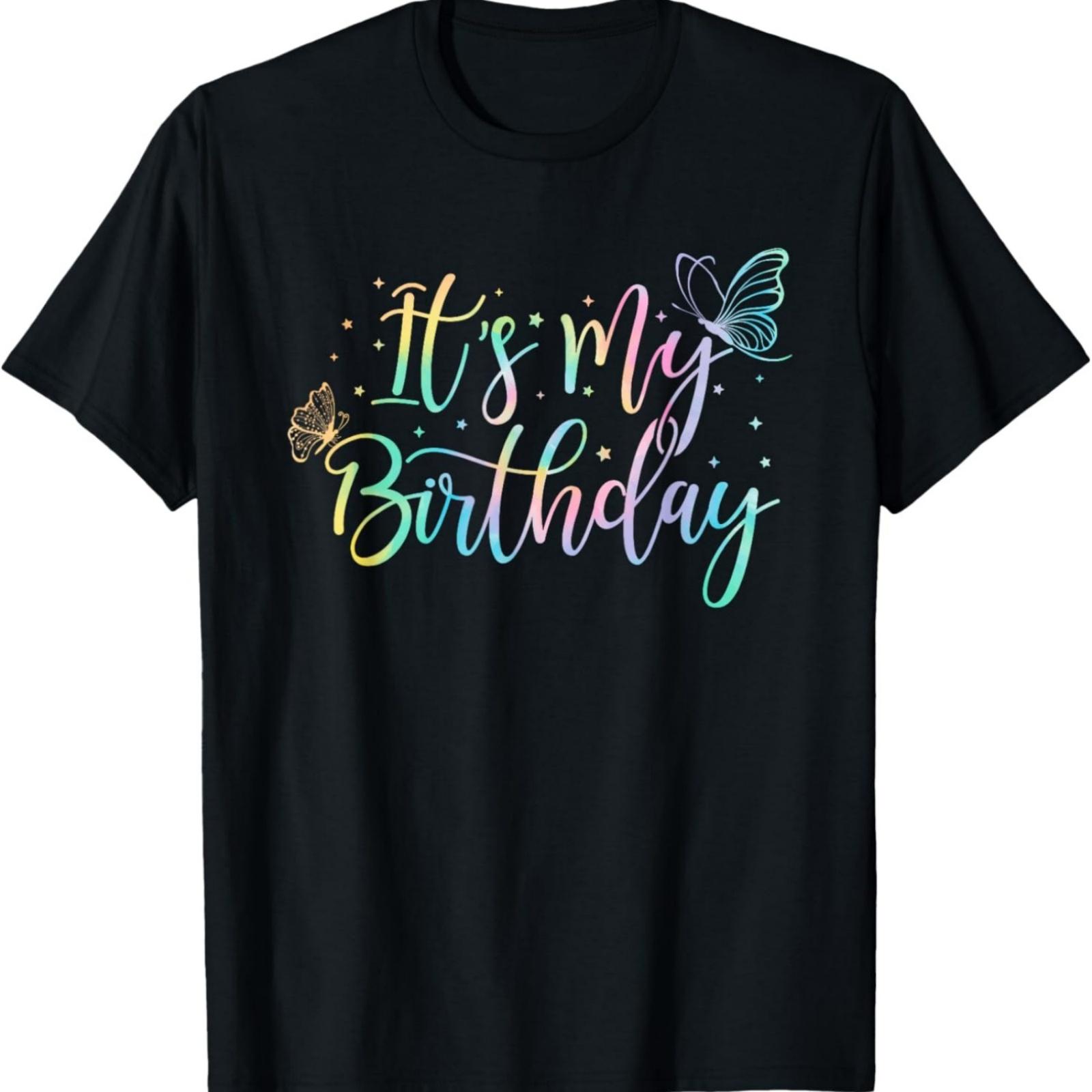 It s My Birthday Butterfly Tie Dye Birthday Party Women Girl T-Shirt XXXXXL разноцветный