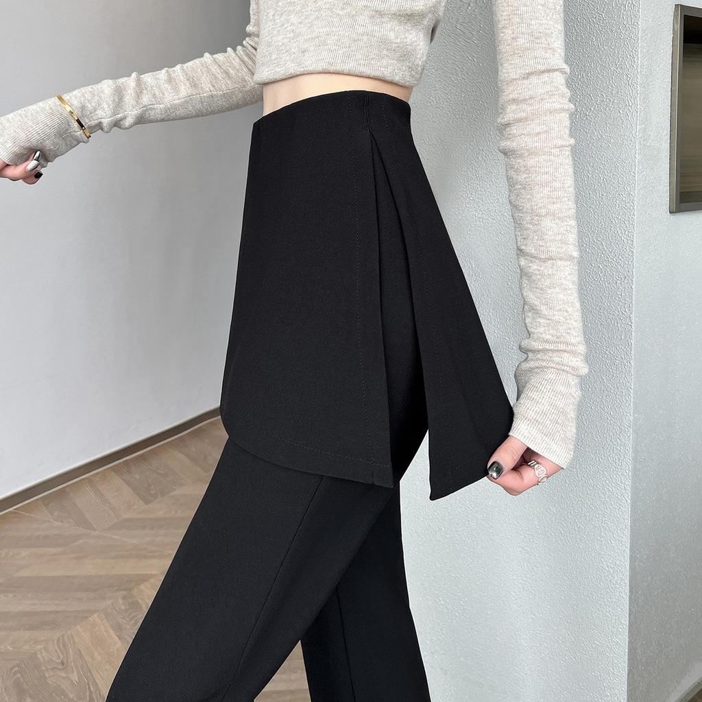 Women's High Waist Micro-Flare Ruffle Hem Pants - 2026 Spring/Summer Fashion Slimming Bell Bottoms
