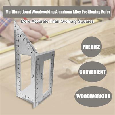 Aluminum Alloy Stainless Steel Multifunction T-shaped Combination Angle Ruler 45 90 Degree Gauge Rule Woodworking Tools