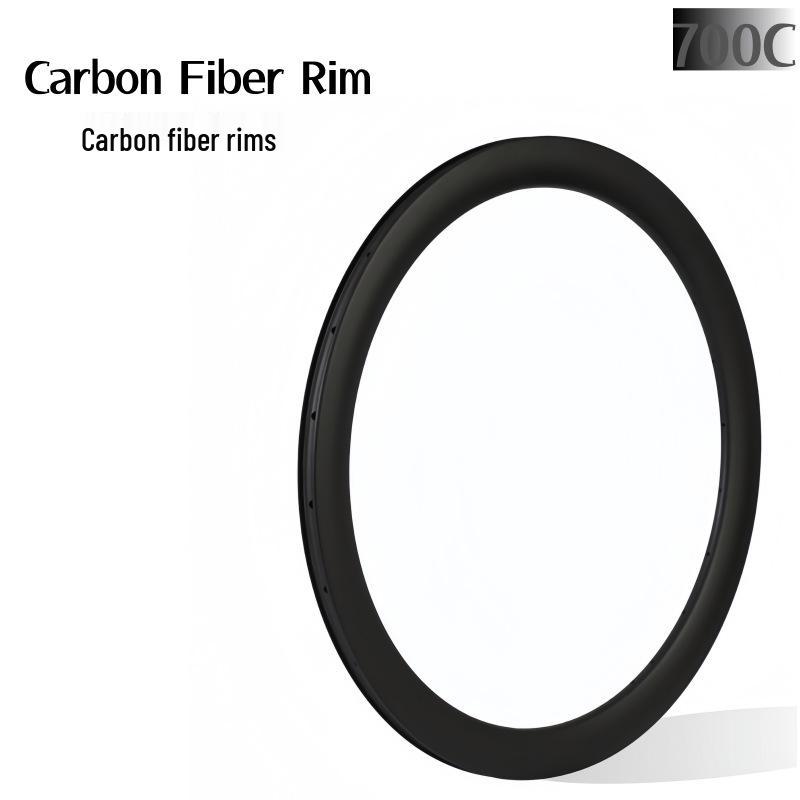 700C Ultra-Light Carbon Fiber Road Bike Wheelset with High Profile and Disc Brake Compatibility