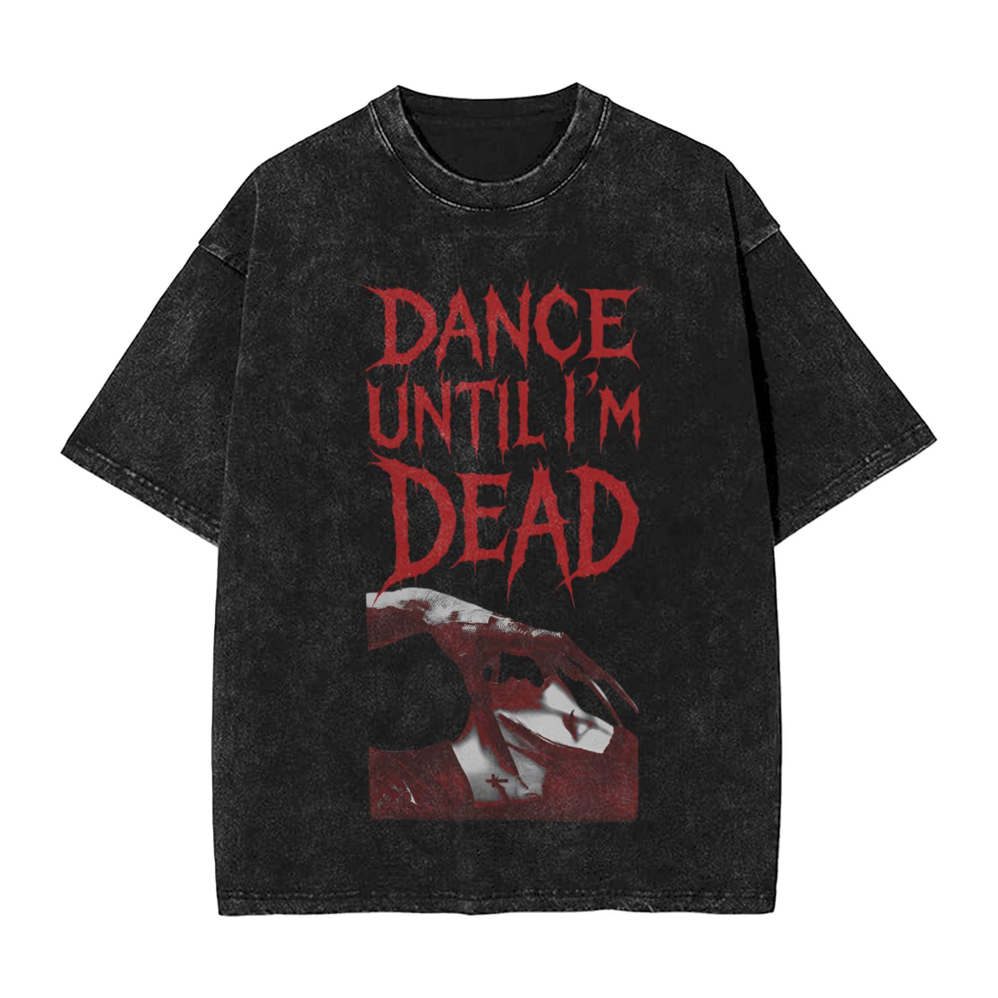 The Dead Dance Lady Gaga Washed T Shirt Streetwear Hip Hop Novelty T-Shirt Tee Shirt for Men Women Short Sleeve Oversize S разноцветный