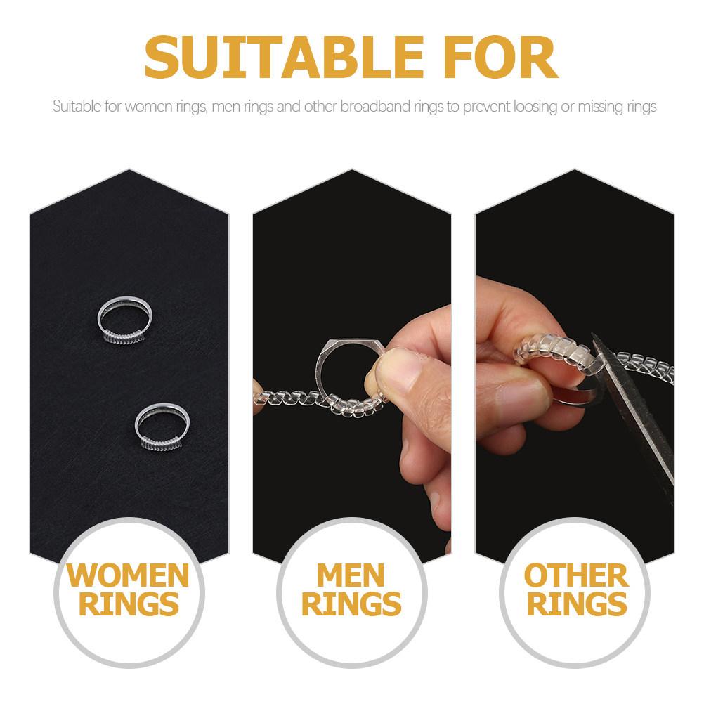 15Pcs Ring Size Adjuster Spring Tighteners Adjustable Jewelry Ring Guards Resizing Tools for Women Men Broadband Rings Cut To