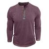 Herren Henley Kragen Langarm T-Shirts Einfarbig Frühling Herbst Freizeit T-Shirt Herren