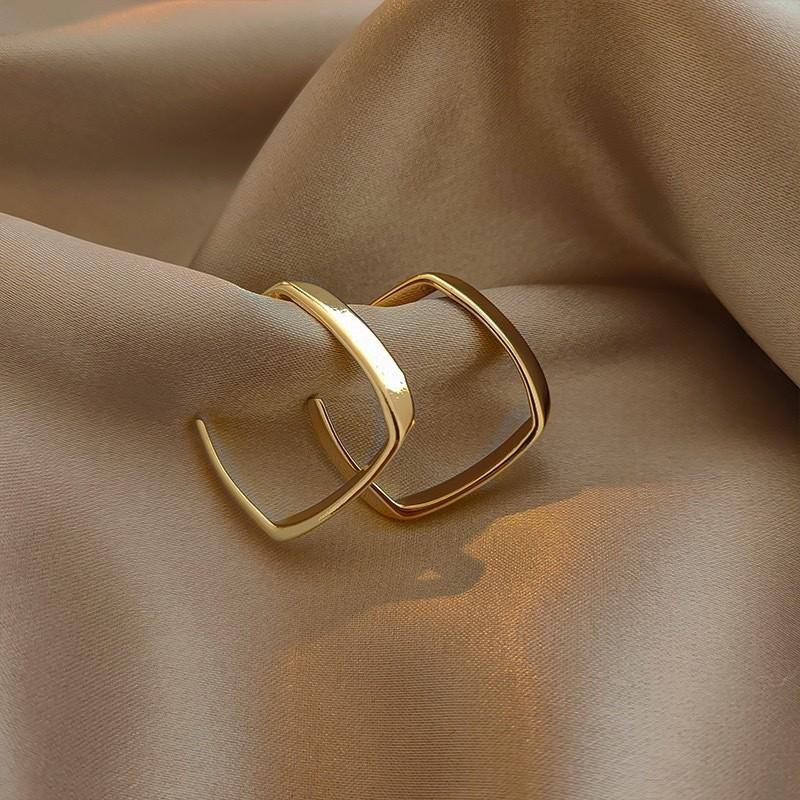 Retro Metal Earrings for Women In Europe and America, Exaggerated Geometric Earrings, Niche Design, Light Luxury, High-end, Temperament Earrings