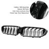 Double Slat Front Kidney Grille Fit BMW 5 Series G30 G31 2017-2020 Gloss Black