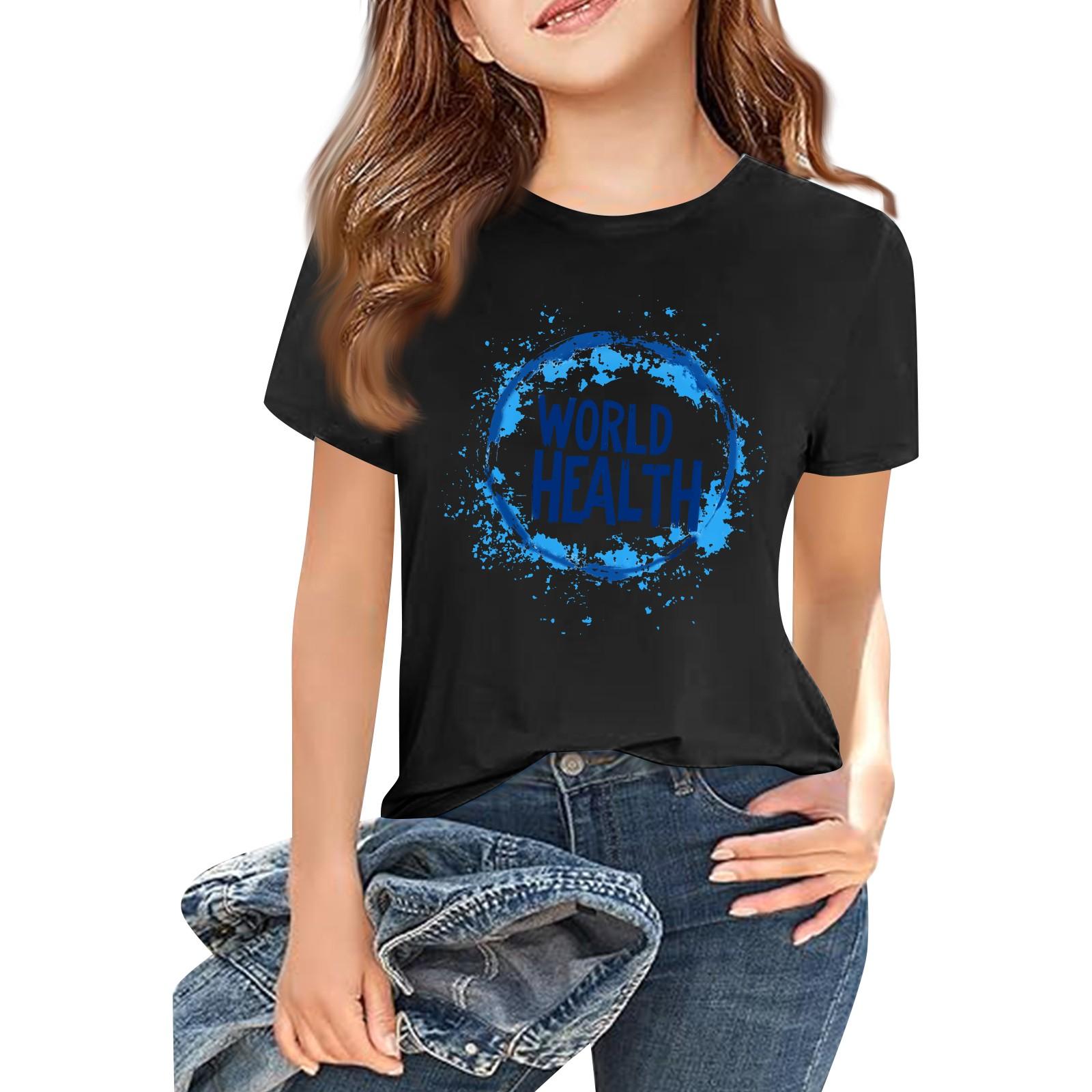 

Детская модная повседневная футболка с коротким рукавом и круглым вырезом с принтом 150 чёрный