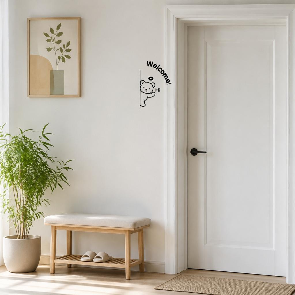 Removable In the Dark Bear Wall Decals for Bedroom Living Room - Cute Animal Stickers