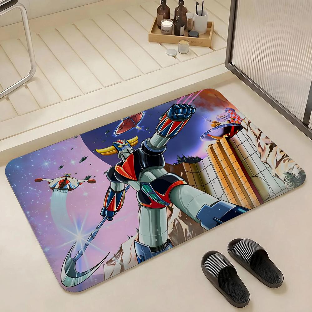 Felpudo Eco Franela Felpudo Antideslizante Inodoro Interior Suave Felpa Corta Alfombra de Piso Anime U-UFO Robot Goldrake