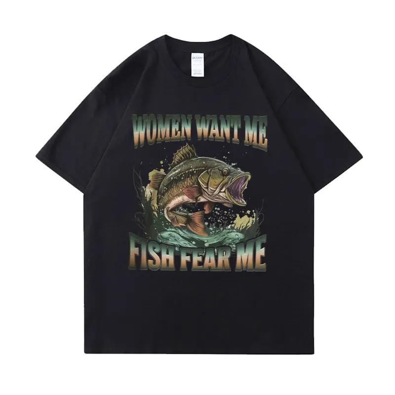 Buy A Man Eat Fish He Day Teach Fish Man To A Lifetime Funny Meme T Shirt Unisex Casual T-shirt Women Fashion Tees