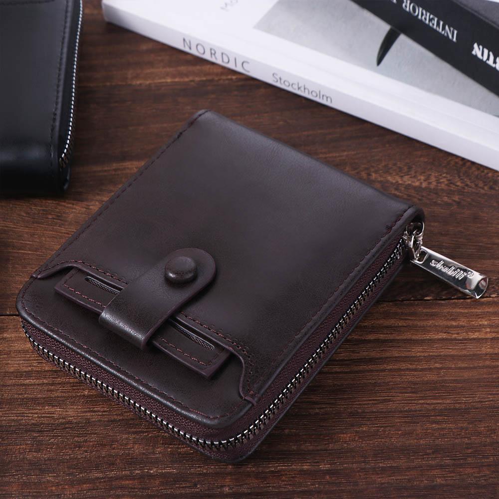 Multifunctional Men Short Wallet External PU Leather Card Holder Fashion Male Wallet  Shopping
