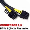 PCI Express Splitter Cable 6-pin to 2x PCI Express 6+2-pin 18 AWG Black Sleeved