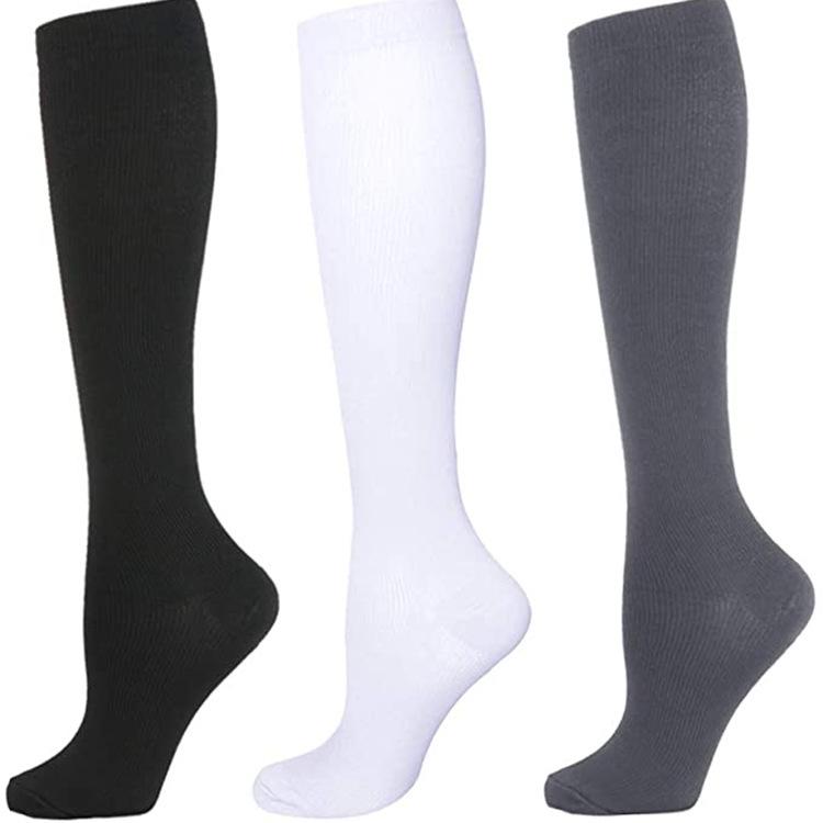 6 Paar Outdoor-Sport Kompressionssocken, Indoor Fitness Pilates, Atmungsaktive einfarbige Kompressionssocken zum Laufen
