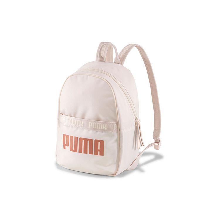 Puma Solid Color Basic Logo Zipper Backpack Women Backpack Pink 076944-02 Pink