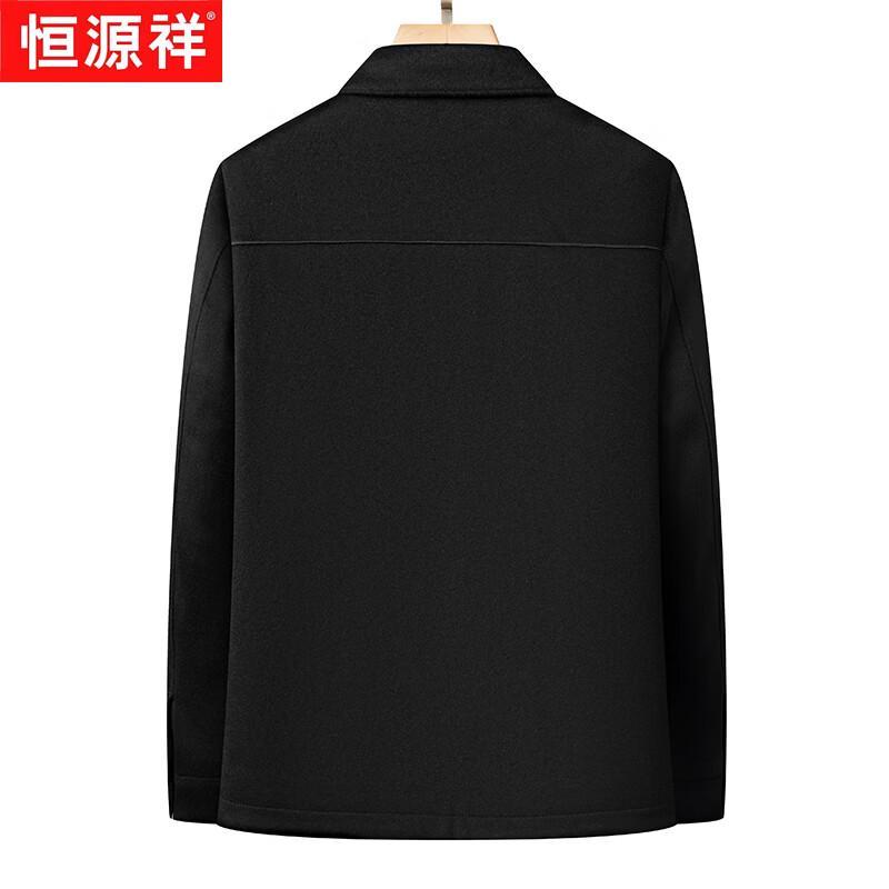 Hengyuanxiang Men's Thick Cashmere Wool Blend Lapel Jacket
