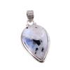 Natural Rainbow Moonstone Gemstone 925 Solid Sterling Silver Pendant 1.5" K6z86