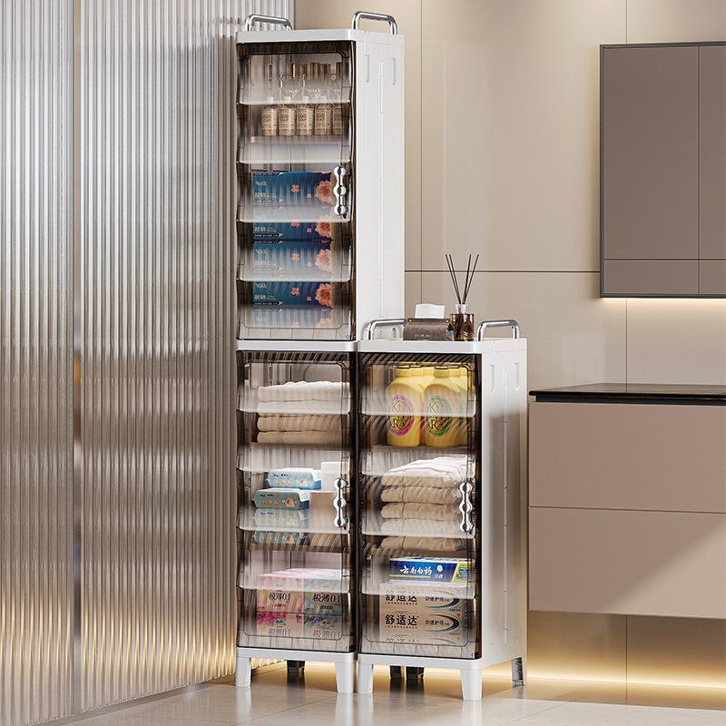 Toilet Storage Catbinet Bathroom Shelf Crevice Storage Cabinet Simple Multi-Layer Storage Cabinet Floor Standing Multifunctional Storage Cabinet