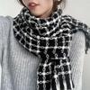 Printed Scarf Women's Winter Cashmere Warm Chain Pattern Elegant Shawl Scarf