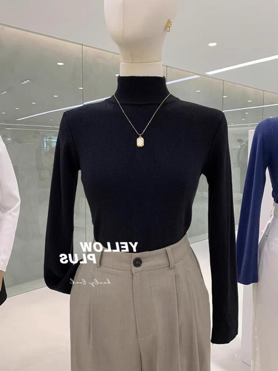 

Women s Y2K Soft Knit Semi-High Neck Long Sleeve Sweater - Ideal for Pairing with Coats in Spring and Autumn 2025.
