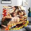 1Pc Fire Force Print Flannel Blanket, High quality Comfortable for All Seasons, Home Decor, Warmth and Comfort, Perfect for Christmas Gifts