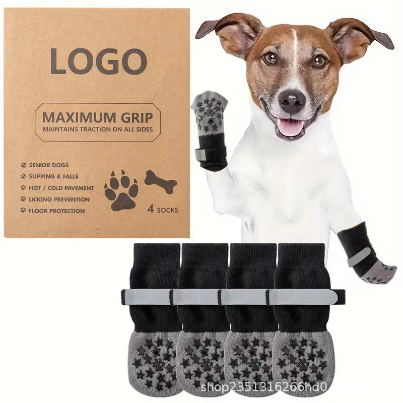 Zhuji Anti-Rutsch-Socken für mittelgroße bis große Hunde und Katzen - Haustier-Schuhe für drinnen und draußen