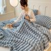 Thick Rabbit Fleece Blanket Cozy Air Conditioning Small Blanket Perfect Gift for Home Office