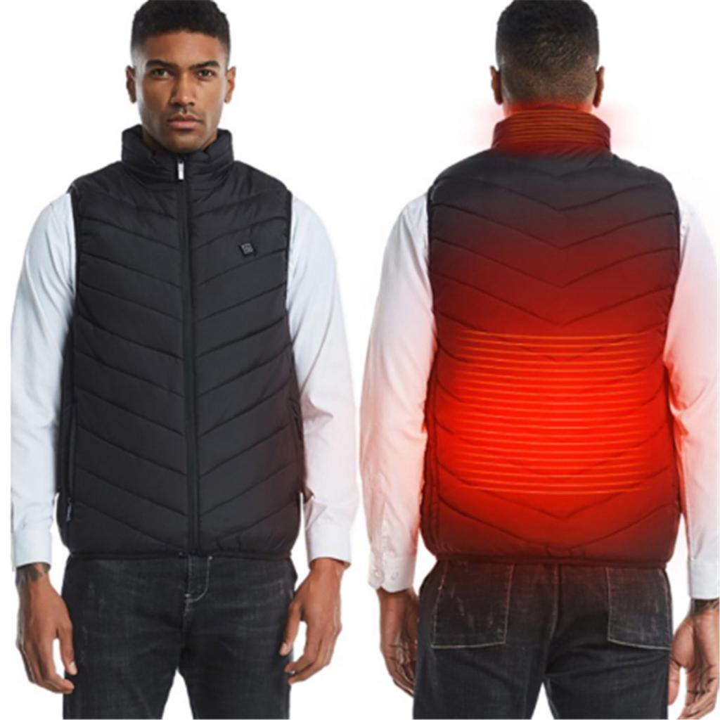 Männer Elektrische Weste Beheizte Jacke USB Winter Körper Wärmer Wasserdicht Gilet Mantel