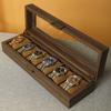 2025 New Style Retro Imitation Wood Grain Leather Watch Box Creative Chinese Style Watch Storage Case Gift Box