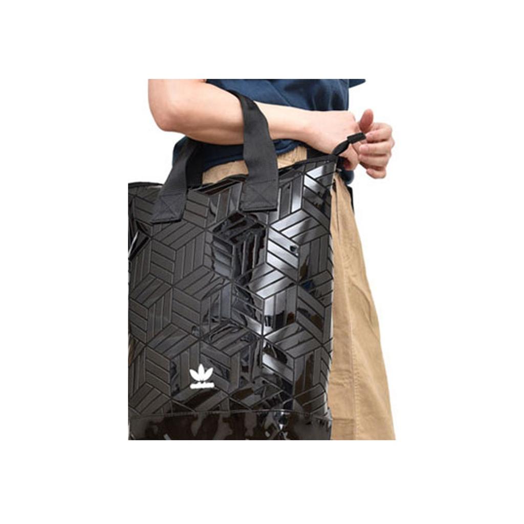 Adidas Originals 3D Logo Solid Color Backpack Unisex Backpack Black FL9675