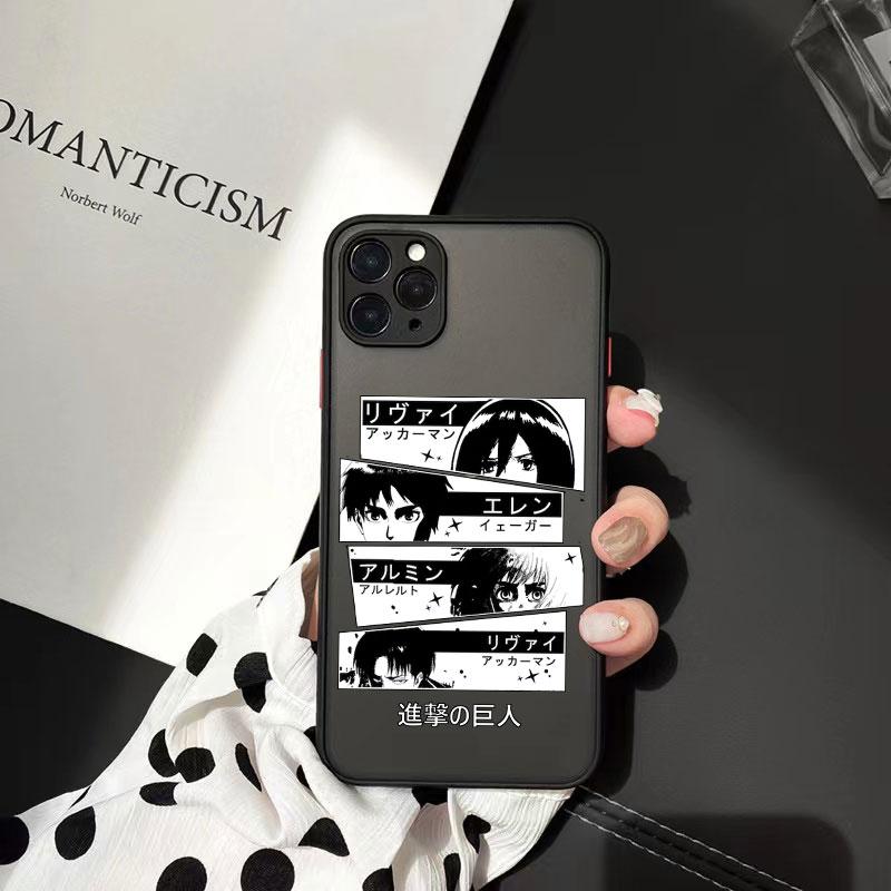 

Чохли для телефонів Аніме Атака титанів для iphone 11 12 13 Pro Max 6s 7 8 Plus X XS MAX XR Розкішна жорстка матова задня протиударна кришка iPhone 12 Mini