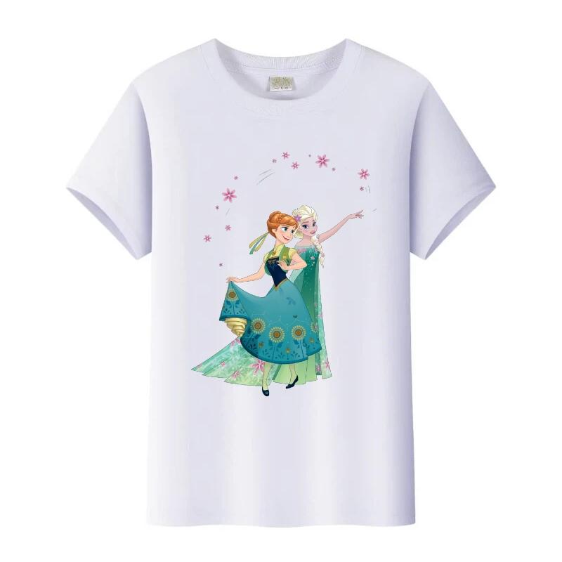 Kawaii Disney Frozen Olaf Cartoon Boy Tees Girls Loose T-shirt Harajuku Y2k Blouses Kids Tops O-Neck Tshirt Gothic Clothes