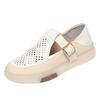 Mom Shoes Comfortable Flat Shoes For Women Hollow Hole Middle-Aged And Elderly Women's Shoes Summer Soft-Soled Leather Shoes