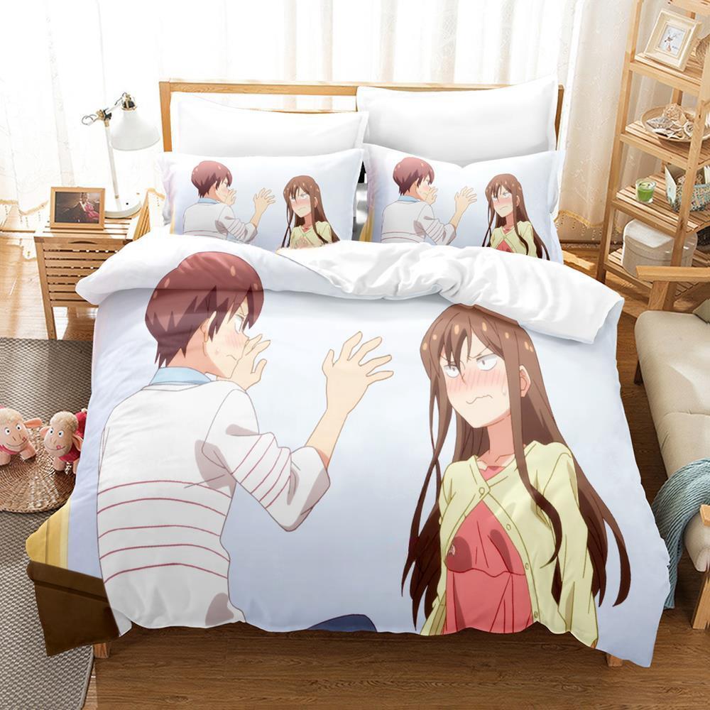 Comforter Tsurezure Children Bedding Set Single Twin Full Queen King Size Bed Set Adult Kid Bedroom S 3D Anime Bed