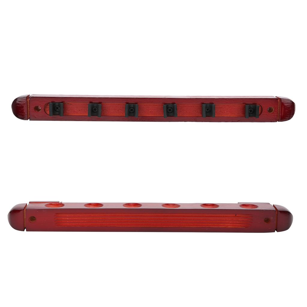 Wall Mounted Wooden Billiard Pool Cue Rack 6 Sticks Hanging Holder Billiard Accessory
