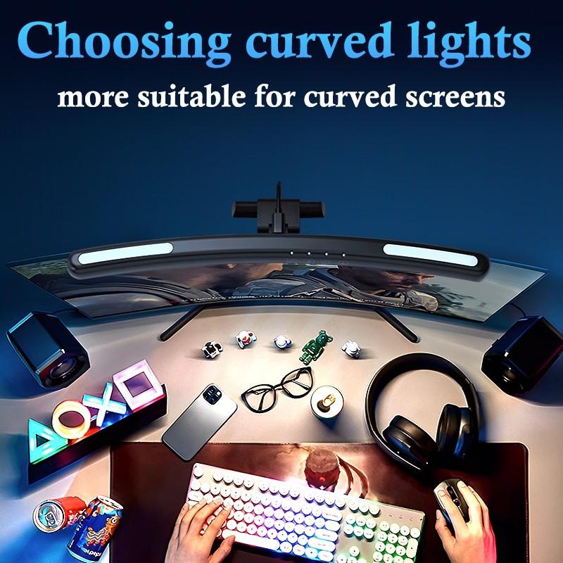 5 Colors Study Reading USB Eye-Caring Laptop Desk Lamp LED Monitor Light Bar RGB Stepless Dimming Curve Screen Hanging Light