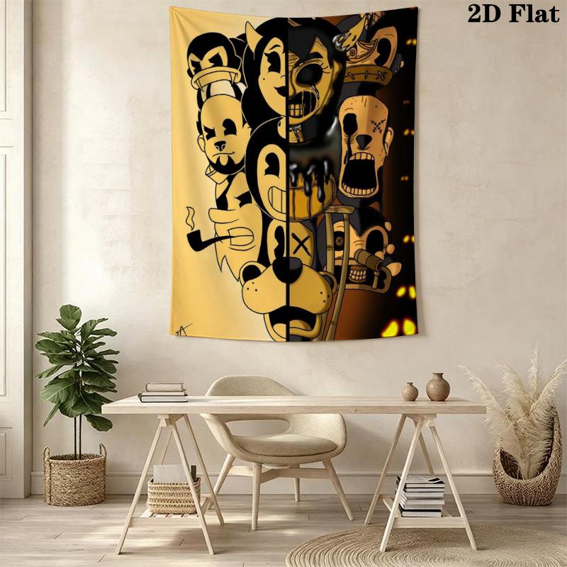 Bendy and the Ink Machine Game Pattern Home Decor Tapestry, Wall Hanging, Decorative RV Wall Cloth.XGT0914570