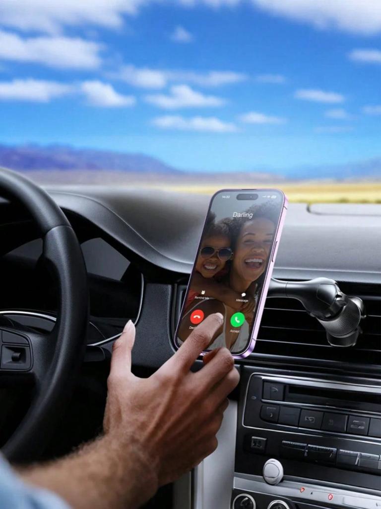 Magnetic Car Phone Holder-Adjustable Ball Joint, 360° Rotation, Strong Neodymium Magnet & Built-in Magnetic Ring, Universal Fit