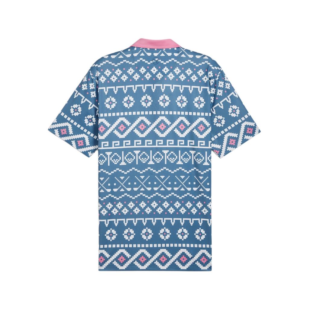 PUMA Fair Isle Print Golf Polo Shirt Men tops Blue 626836-02