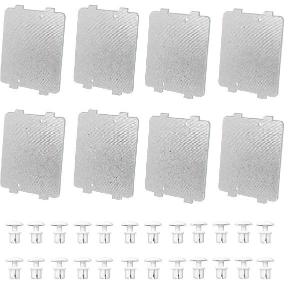 8 Pcs WB39X10034 Microwave Waveguide Cover Compatible with GE, Waveguide Cover Replacement Part with 24 Microwave Locking Buttons