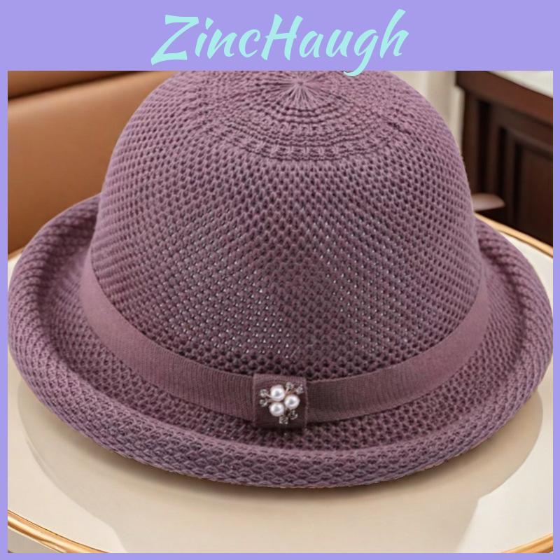 Knit Casual Sun Hat For Women Wide Brim Uv Blocker Lightweight Summer Sun Protection Accessory
