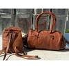 13" Leather Bag Travel Vintage Women's Gym Luggage Duffel Weekend Free Backpack